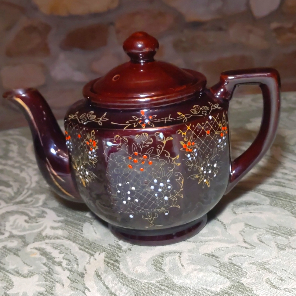Vintage MORIAGE Brown Betty JAPANESE Redware TEAPOT